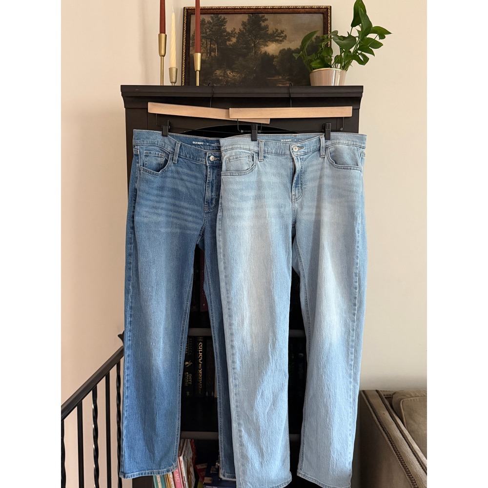 Old Navy Mid-Rise Wow Boyfriend Jeans Size 10 Blue Denim Bundle of 2